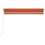 Toldo manual retráctil con LED naranja y marrón 450x350 cm de vidaXL, Toldos - Ref: Foro24-3069005, Precio: 396,55 €, Descuen...