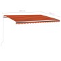 Toldo manual retráctil con LED naranja y marrón 450x350 cm de vidaXL, Toldos - Ref: Foro24-3069005, Precio: 396,55 €, Descuen...