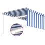 Toldo retráctil manual con persiana y LED azul y blanco 5x3 m de vidaXL, Toldos - Ref: Foro24-3069341, Precio: 467,28 €, Desc...