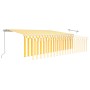 Retractable manual awning with yellow and white LED lights 5x3 m by vidaXL, Awnings - Ref: Foro24-3069343, Price: 453,59 €, D...