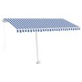 Manual retractable awning with blue and white LED lights 450x300 cm by vidaXL, Awnings - Ref: Foro24-3069561, Price: 510,99 €...