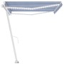 Toldo retráctil manual con LED azul y blanco 450x300 cm de vidaXL, Toldos - Ref: Foro24-3069561, Precio: 496,08 €, Descuento: %