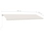 Toldo retráctil manual con luz LED crema 500x300 cm de vidaXL, Toldos - Ref: Foro24-3069582, Precio: 547,74 €, Descuento: %