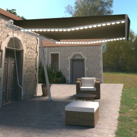 Toldo manual retráctil con luz LED gris antracita 450x350 cm de vidaXL, Toldos - Ref: Foro24-3069644, Precio: 514,83 €, Descu...