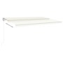 Toldo retráctil manual con luz LED crema 5x3 m de vidaXL, Toldos - Ref: Foro24-3069982, Precio: 527,63 €, Descuento: %