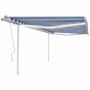 Toldo retráctil manual con luz LED azul y blanco 4,5x3 m de vidaXL, Toldos - Ref: Foro24-3069961, Precio: 468,99 €, Descuento: %