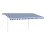 Toldo retráctil manual con luz LED azul y blanco 4,5x3 m de vidaXL, Toldos - Ref: Foro24-3069961, Precio: 468,99 €, Descuento: %