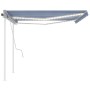 Toldo retráctil manual con luz LED azul y blanco 4,5x3 m de vidaXL, Toldos - Ref: Foro24-3069961, Precio: 468,99 €, Descuento: %