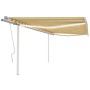 Toldo retráctil manual con luz LED amarillo y blanco 4,5x3 m de vidaXL, Toldos - Ref: Foro24-3069963, Precio: 476,28 €, Descu...