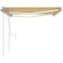 Manual retractable awning with yellow and white LED light 4.5x3 m by vidaXL, Awnings - Ref: Foro24-3069963, Price: 476,28 €, ...