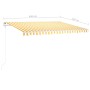 Manual retractable awning with yellow and white LED light 4.5x3 m by vidaXL, Awnings - Ref: Foro24-3069963, Price: 476,28 €, ...