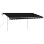 Toldo manual retráctil con LED gris antracita 4x3,5 m de vidaXL, Toldos - Ref: Foro24-3070044, Precio: 487,39 €, Descuento: %