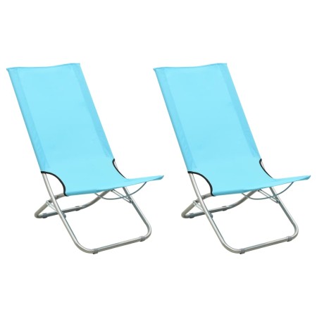 Folding beach chairs 2 units turquoise fabric by vidaXL, Garden chairs - Ref: Foro24-310380, Price: 69,70 €, Discount: %