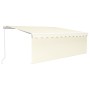 Toldo retráctil manual con persiana y LED crema 4,5x3 m de vidaXL, Toldos - Ref: Foro24-3069322, Precio: 408,06 €, Descuento: %