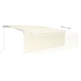 Toldo retráctil manual con persiana y LED crema 4,5x3 m de vidaXL, Toldos - Ref: Foro24-3069322, Precio: 408,06 €, Descuento: %