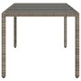 Garden table glass surface PE rattan gray 190x90x75 cm by vidaXL, Garden tables - Ref: Foro24-365594, Price: 175,97 €, Discou...