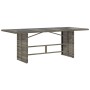 Mesa de jardín superficie de vidrio ratán PE gris 190x80x75 cm de vidaXL, Mesas de jardín - Ref: Foro24-365604, Precio: 186,1...