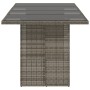 Garden table glass surface PE rattan gray 190x80x75 cm by vidaXL, Garden tables - Ref: Foro24-365604, Price: 186,13 €, Discou...