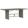 Mesa de jardín superficie de vidrio ratán PE gris 190x80x75 cm de vidaXL, Mesas de jardín - Ref: Foro24-365604, Precio: 186,1...