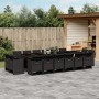 17-teiliges Gartenmöbel-Set mit schwarzen synthetischen Rattankissen von vidaXL, Gartensets - Ref: Foro24-3277830, Preis: 1,0...