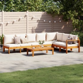 Gartensofa-Set mit Kissen 5-teilig aus massivem Akazienholz von vidaXL, Gartensets - Ref: Foro24-3214859, Preis: 712,12 €, Ra...