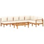 Gartensofa-Set mit Kissen 5-teilig aus massivem Akazienholz von vidaXL, Gartensets - Ref: Foro24-3214859, Preis: 712,12 €, Ra...