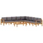 Gartensofa-Set mit Kissen 6-teilig aus massivem Akazienholz von vidaXL, Gartensets - Ref: Foro24-3214867, Preis: 863,64 €, Ra...