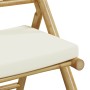 3-Piece Bamboo Folding Bistro Set with Cream White Cushions by vidaXL, Garden sets - Ref: Foro24-365872, Price: 176,99 €, Dis...