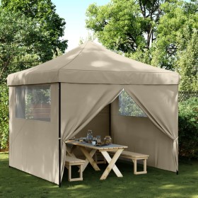 Tienda de fiesta plegable Pop-Up con 4 paredes laterales taupe de vidaXL, Carpas y cenadores - Ref: Foro24-4004930, Precio: 1...