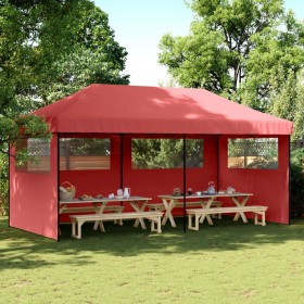 Pop-Up-Partyzelt, faltbar, 3 burgunderfarbene Seitenwände von vidaXL, Zelte und Pavillons - Ref: Foro24-4004947, Preis: 207,0...