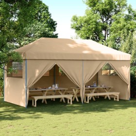 Pop-Up Folding Party Tent with 4 Beige Side Walls by vidaXL, Tents and gazebos - Ref: Foro24-4004951, Price: 230,57 €, Discou...