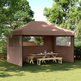 Pop-Up Folding Party Tent with 3 Side Walls Brown by vidaXL, Tents and gazebos - Ref: Foro24-4004972, Price: 176,99 €, Discou...