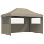 Pop-Up folding party tent with 3 taupe side walls by vidaXL, Tents and gazebos - Ref: Foro24-4004970, Price: 162,10 €, Discou...