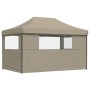 Pop-Up folding party tent with 3 taupe side walls by vidaXL, Tents and gazebos - Ref: Foro24-4004970, Price: 162,10 €, Discou...