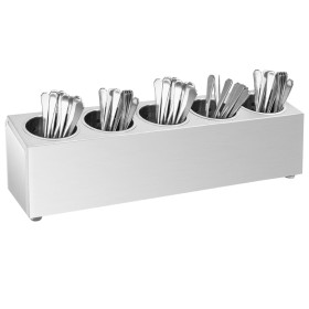 Cutlery holder 5 grids rectangular stainless steel by vidaXL, Cutlery and utensil trays - Ref: Foro24-51228, Price: 76,99 €, ...