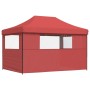 Pop-Up Folding Party Tent 3 Side Walls Burgundy by vidaXL, Tents and gazebos - Ref: Foro24-4005019, Price: 158,32 €, Discount: %