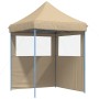 Tienda de fiesta plegable Pop-Up con 2 paredes laterales beige de vidaXL, Carpas y cenadores - Ref: Foro24-4004991, Precio: 1...