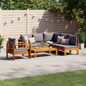 Gartensofa-Set mit Kissen 5-teilig aus massivem Akazienholz von vidaXL, Gartensets - Ref: Foro24-3214871, Preis: 629,99 €, Ra...