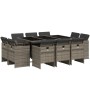 Set de comedor de jardín 11 pzas y cojines ratán sintético gris de vidaXL, Conjuntos de jardín - Ref: Foro24-3277795, Precio:...