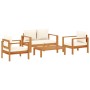 Garden sofa set with cushions 4 pieces solid acacia wood by vidaXL, Garden sets - Ref: Foro24-3214838, Price: 474,77 €, Disco...