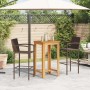 Gartentisch und Hocker 3 Stück Akazienholz PE Rattan braun von vidaXL, Gartensets - Ref: Foro24-3295272, Preis: 236,29 €, Rab...