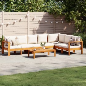 Garden sofa set with cushions 5 pieces solid acacia wood by vidaXL, Garden sets - Ref: Foro24-3214850, Price: 666,99 €, Disco...