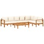 Gartensofa-Set mit Kissen 5-teilig aus massivem Akazienholz von vidaXL, Gartensets - Ref: Foro24-3214850, Preis: 710,45 €, Ra...