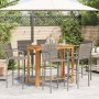 Gartentisch und Hocker 7 Stück Akazienholz PE Rattan grau von vidaXL, Gartensets - Ref: Foro24-3295293, Preis: 481,52 €, Raba...