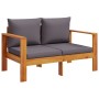 Gartensofa-Set mit Kissen 3-teilig aus massivem Akazienholz von vidaXL, Gartensets - Ref: Foro24-3214844, Preis: 436,24 €, Ra...