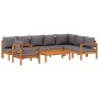 Gartensofa-Set mit Kissen 6-teilig aus massivem Akazienholz von vidaXL, Gartensets - Ref: Foro24-3214873, Preis: 795,99 €, Ra...