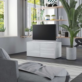 Glossy white plywood TV cabinet 80x34x36 cm by vidaXL, TV Furniture - Ref: Foro24-801856, Price: 54,09 €, Discount: %