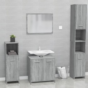 Sonoma gray plywood bathroom furniture set by vidaXL, Bathroom furniture - Ref: Foro24-815529, Price: 58,99 €, Discount: %