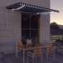 Toldo manual retráctil con LED azul y blanco 450x300 cm de vidaXL, Toldos - Ref: Foro24-3051270, Precio: 374,02 €, Descuento: %