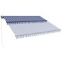 Toldo manual retráctil con LED azul y blanco 450x300 cm de vidaXL, Toldos - Ref: Foro24-3051270, Precio: 374,02 €, Descuento: %